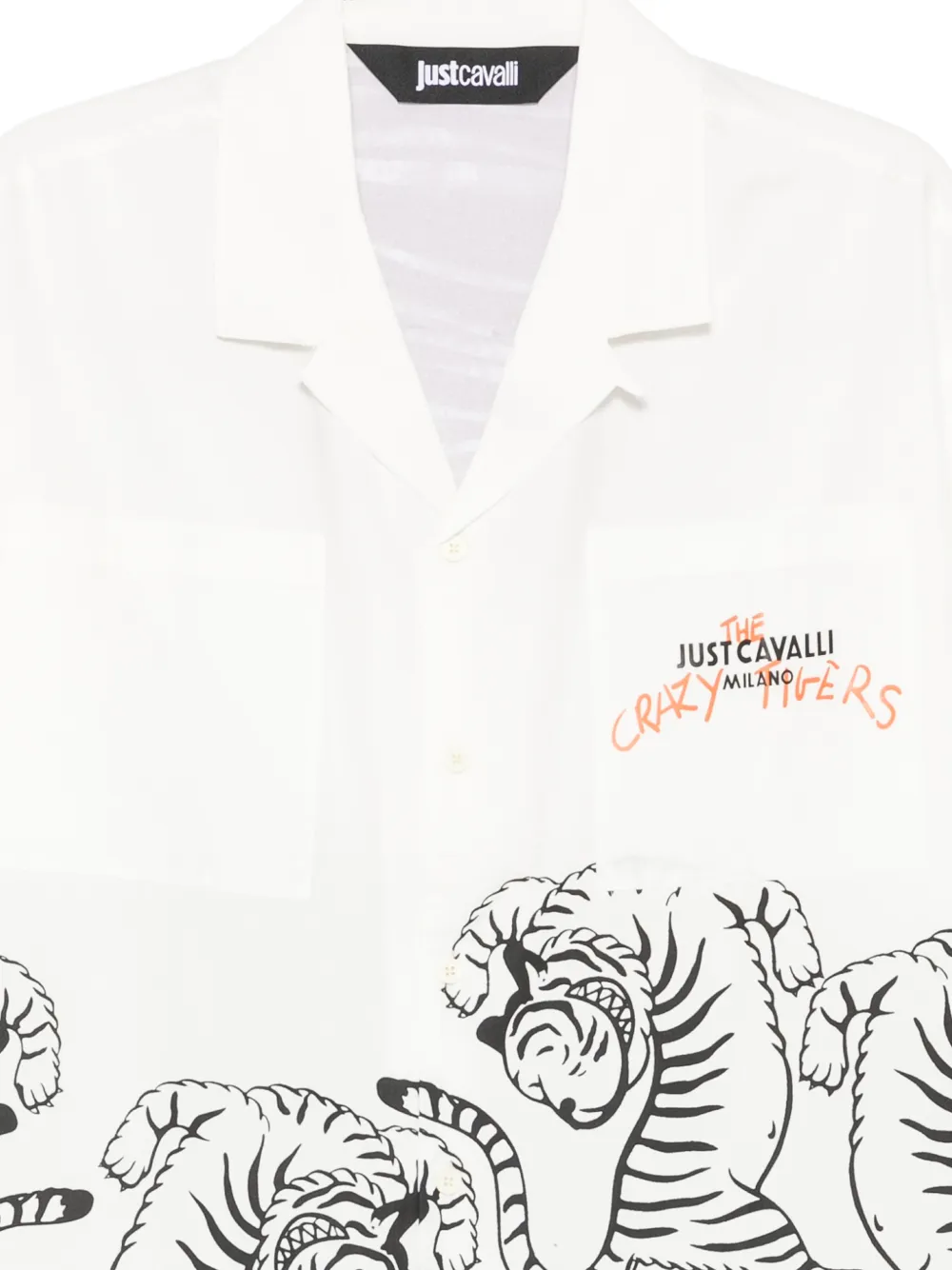 Just Cavalli Overhemd met tijgerprint Wit