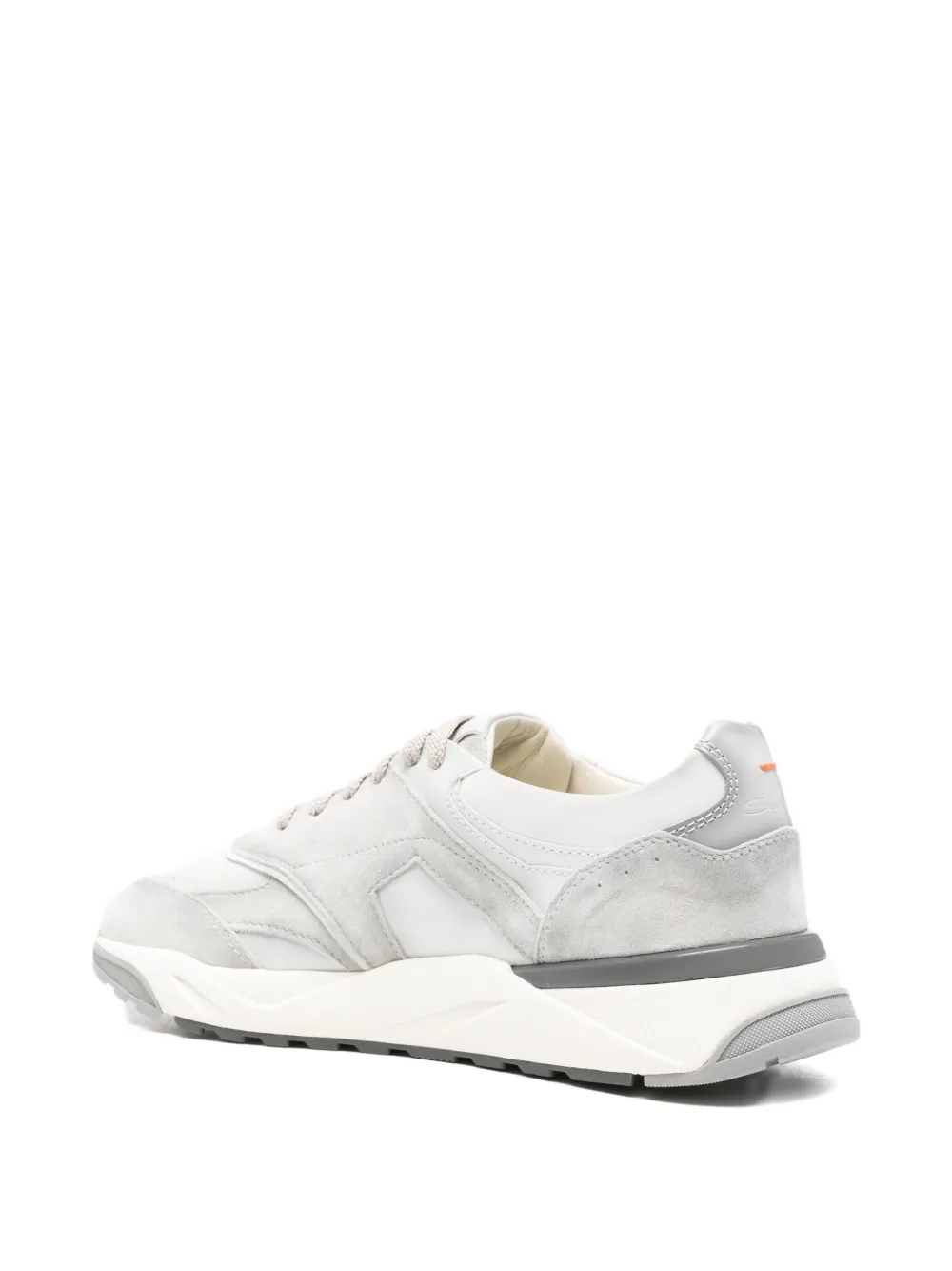 Santoni panelled leather sneakers Grijs