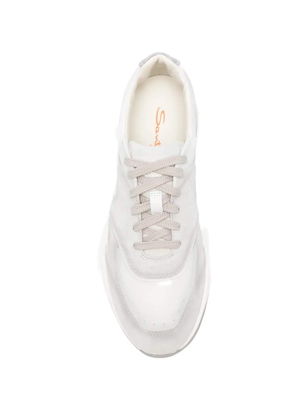 Santoni panelled leather sneakers Grijs