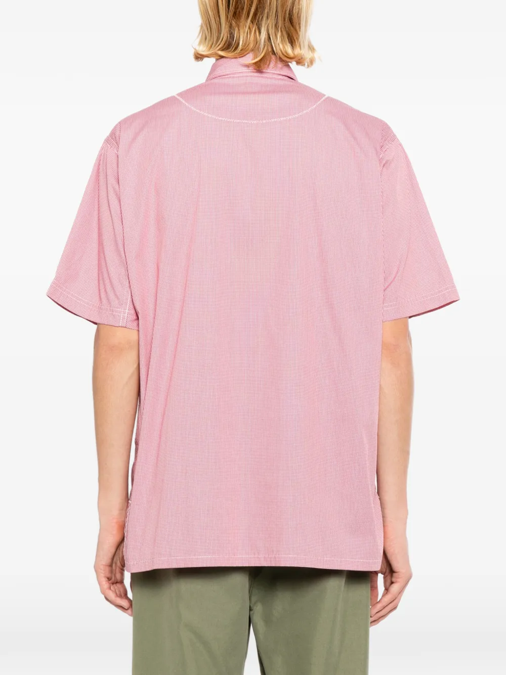 Junya Watanabe MAN Overhemd met patchwork en gingham ruit Rood