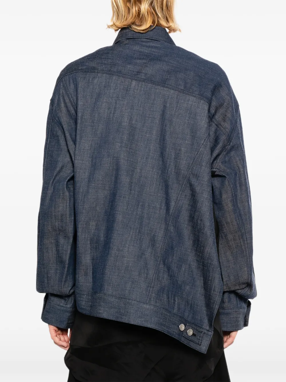 Black Comme Des Garçons Denim jack met gelaagd effect en vlakken Blauw