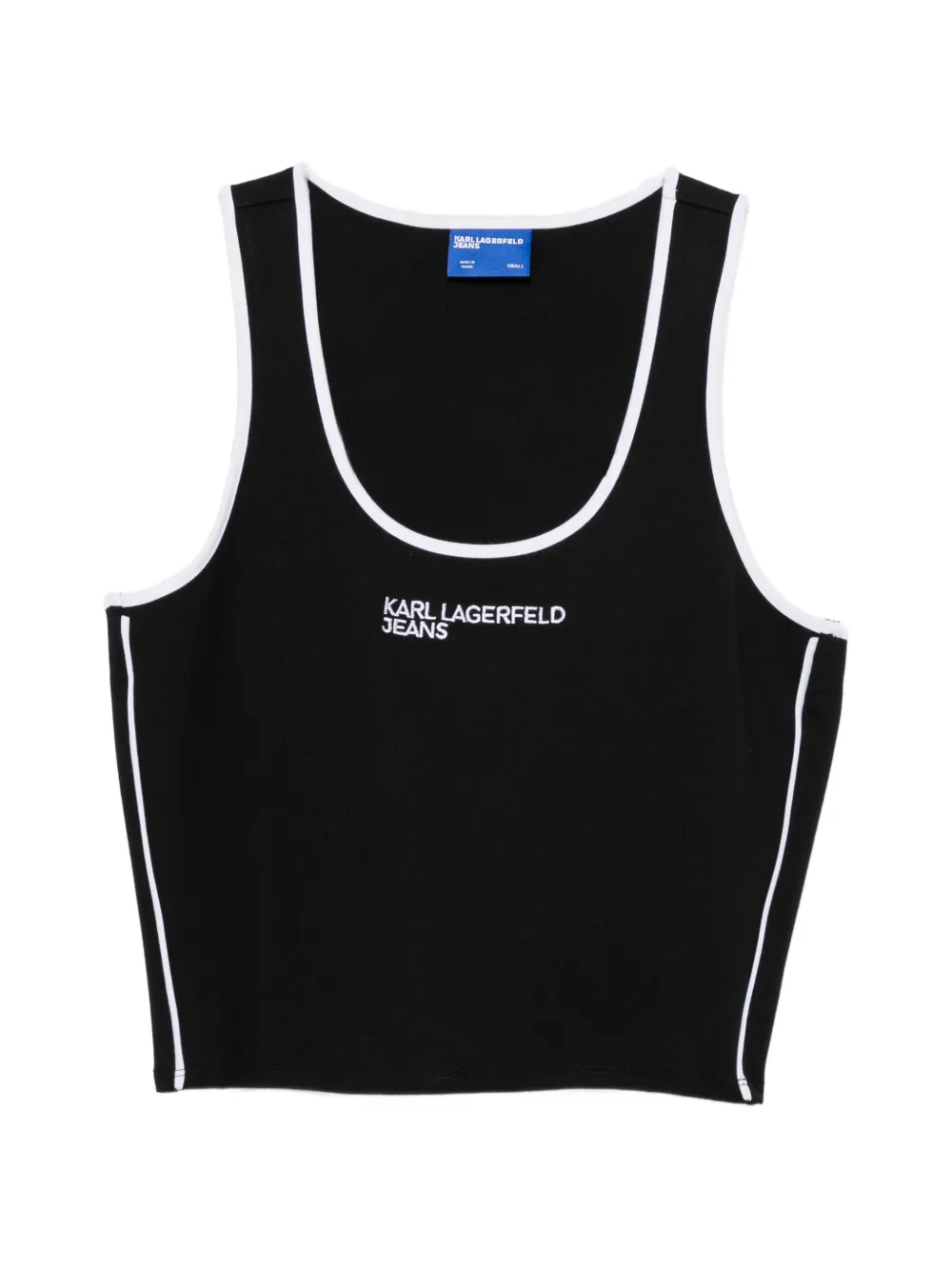 Karl Lagerfeld Jeans logo-print crop tank top - Nero