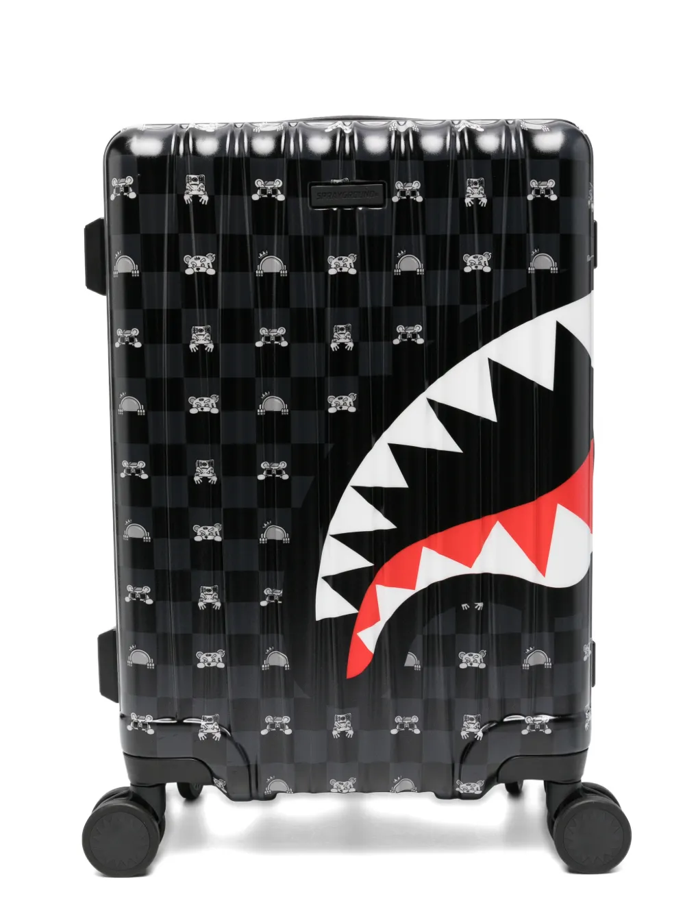 Sprayground Shark Mouth checkerboard suitcase - Nero
