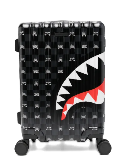 Sprayground Shark Mouth checkerboard suitcase