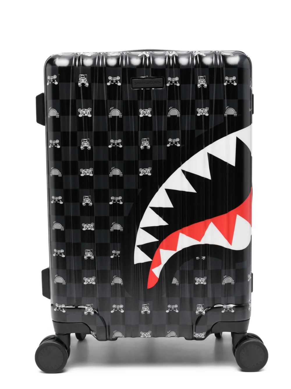 Sprayground Shark Mouth checkerboard suitcase - Nero