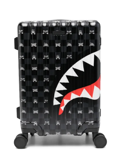 Sprayground Shark Mouth checkerboard suitcase