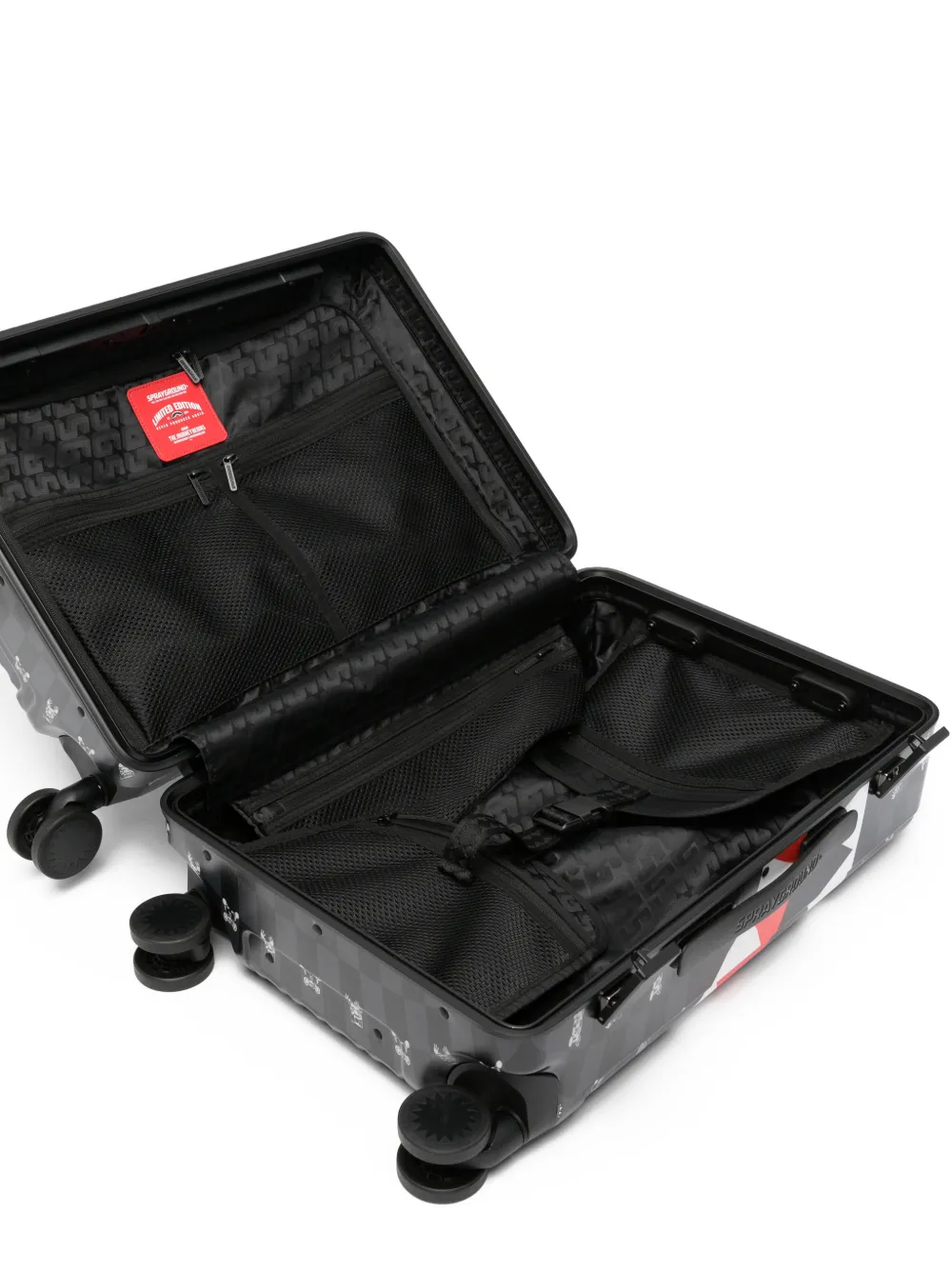 Sprayground Shark Mouth geruite koffer Zwart