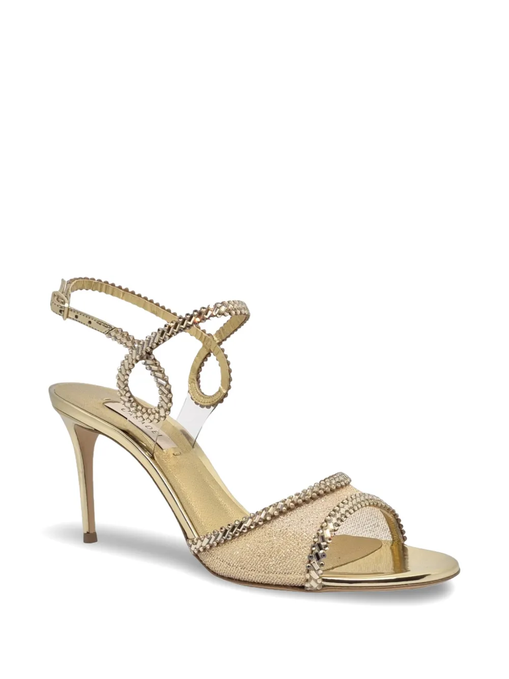 Casadei Josephine crystal-embellished heeled sandals Goud