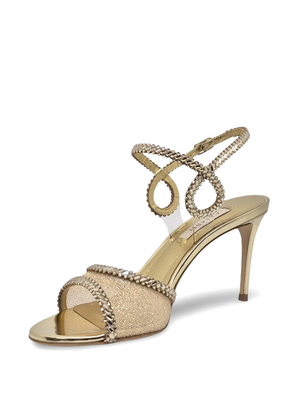 Casadei Josephine crystal-embellished heeled sandals Goud
