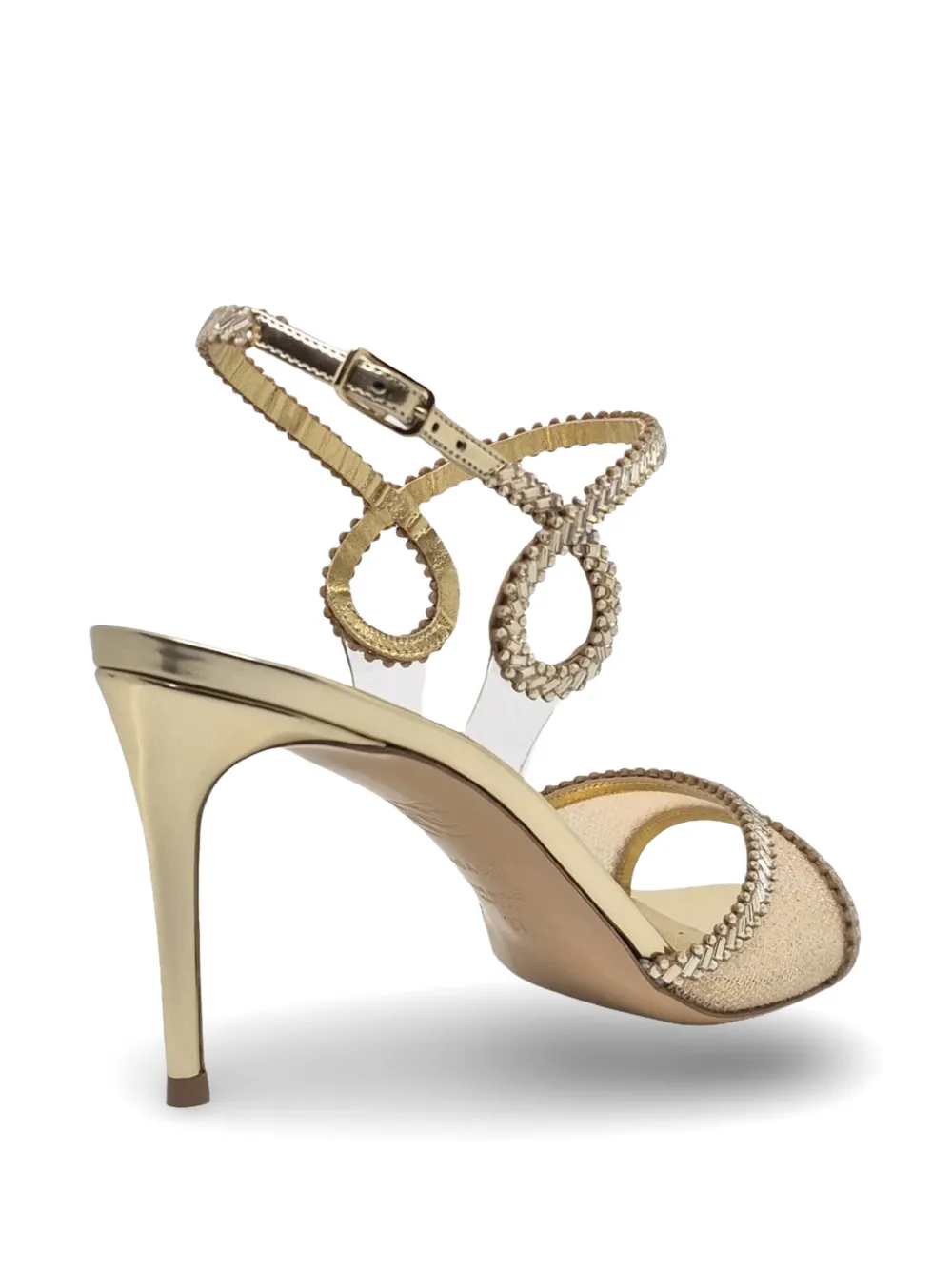 Casadei Josephine crystal-embellished heeled sandals Goud
