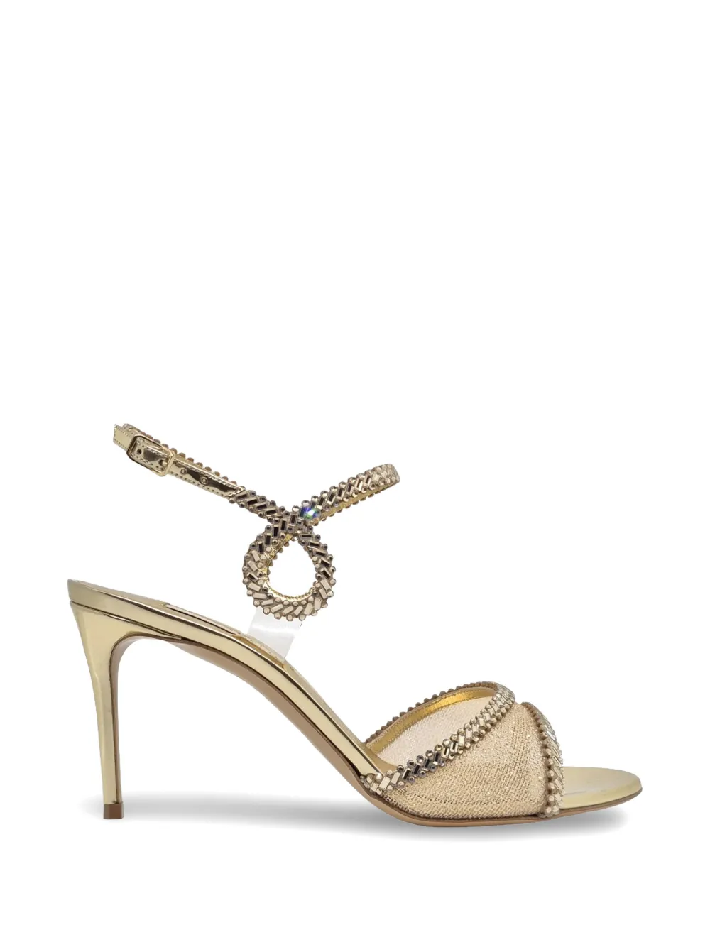 Casadei Josephine crystal-embellished heeled sandals Goud