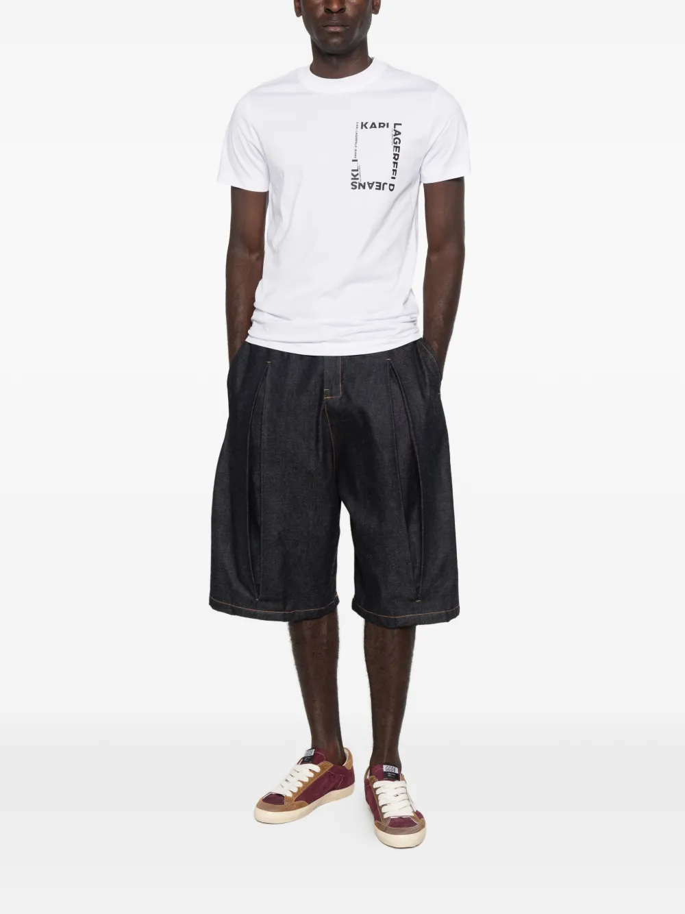 Karl Lagerfeld Jeans T-shirt met logoprint Wit