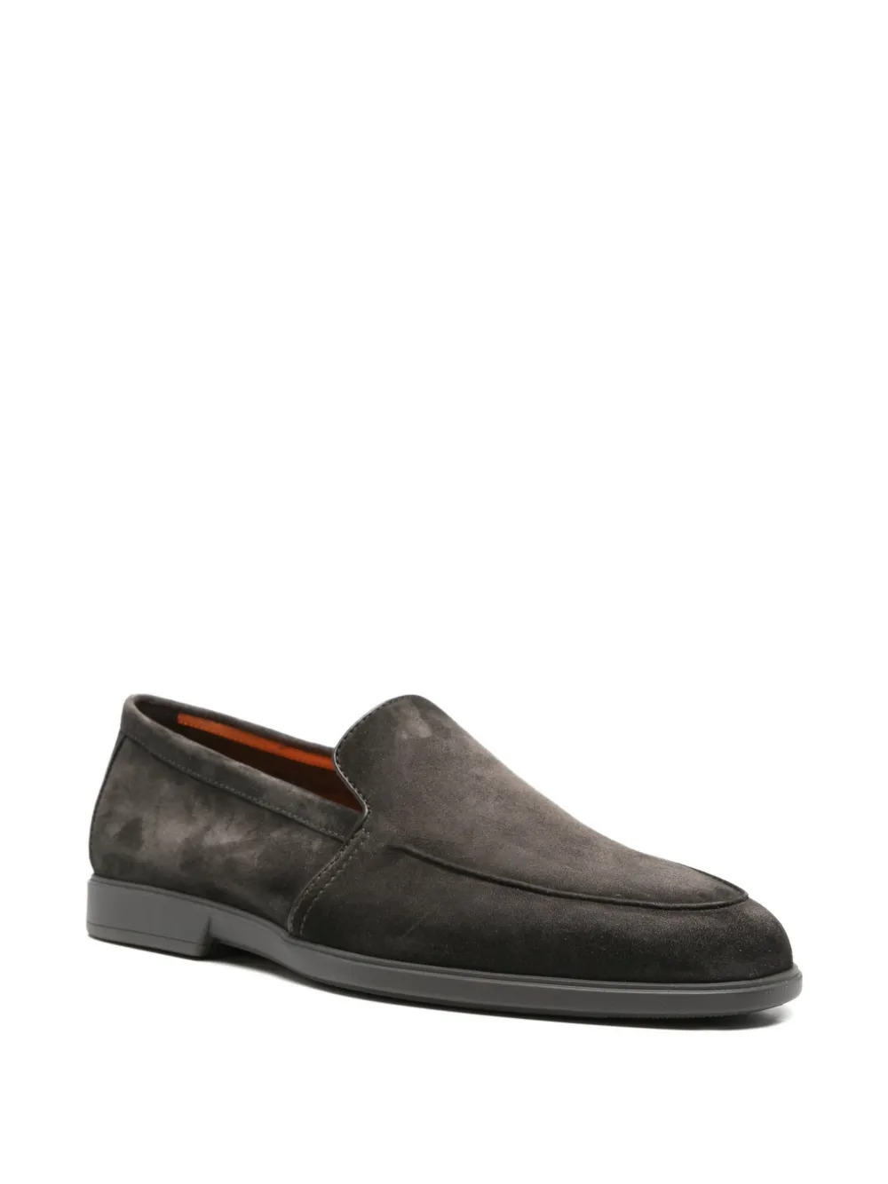 Santoni suede slip-on loafers Grijs