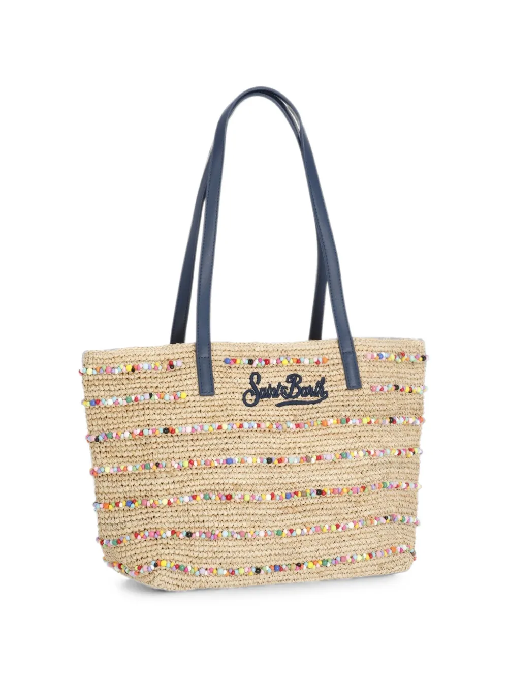 MC2 Saint Barth City medium shopper verfraaid met kralen Beige