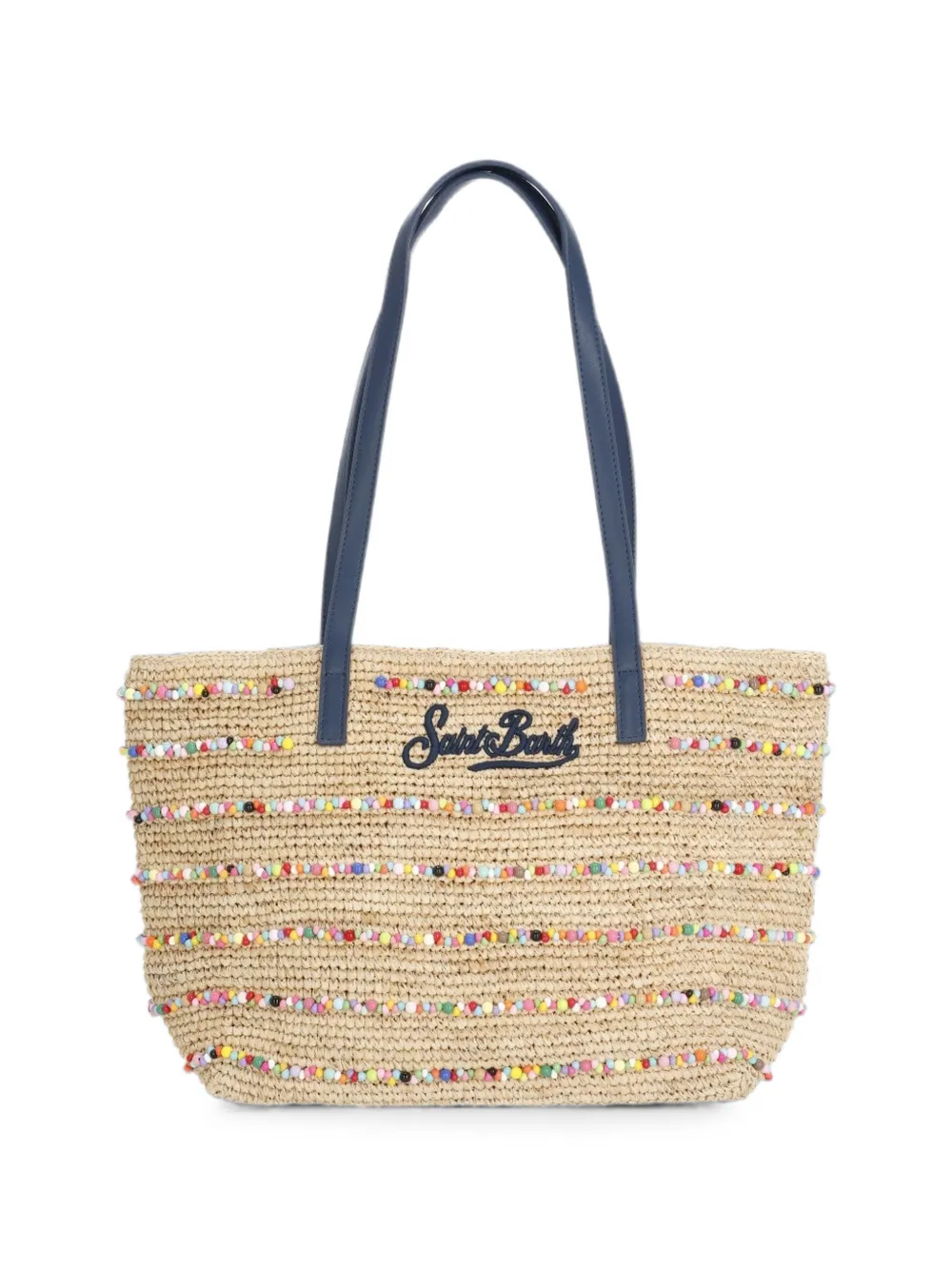 MC2 Saint Barth City medium shopper verfraaid met kralen Beige