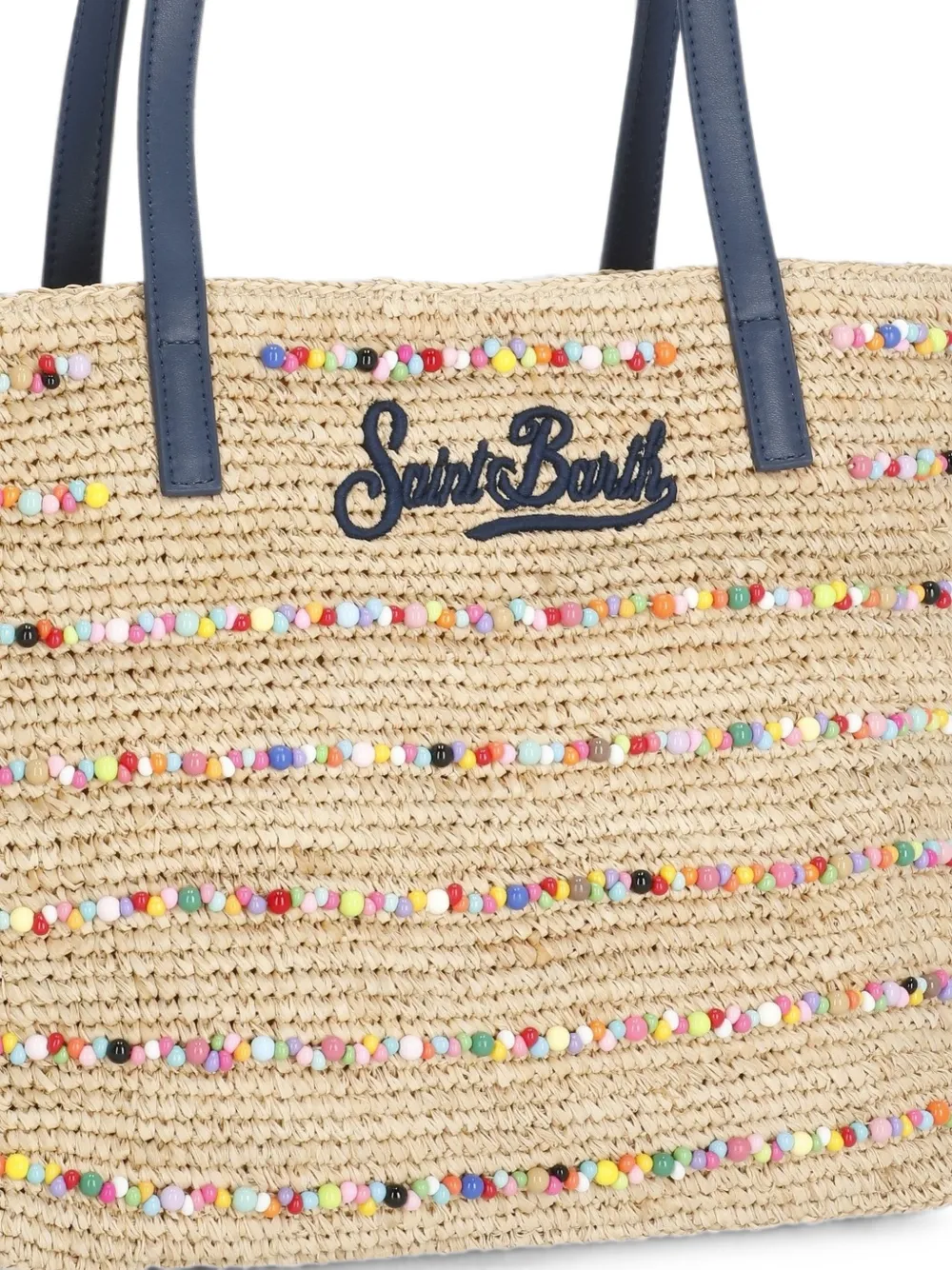 MC2 Saint Barth City medium shopper verfraaid met kralen Beige