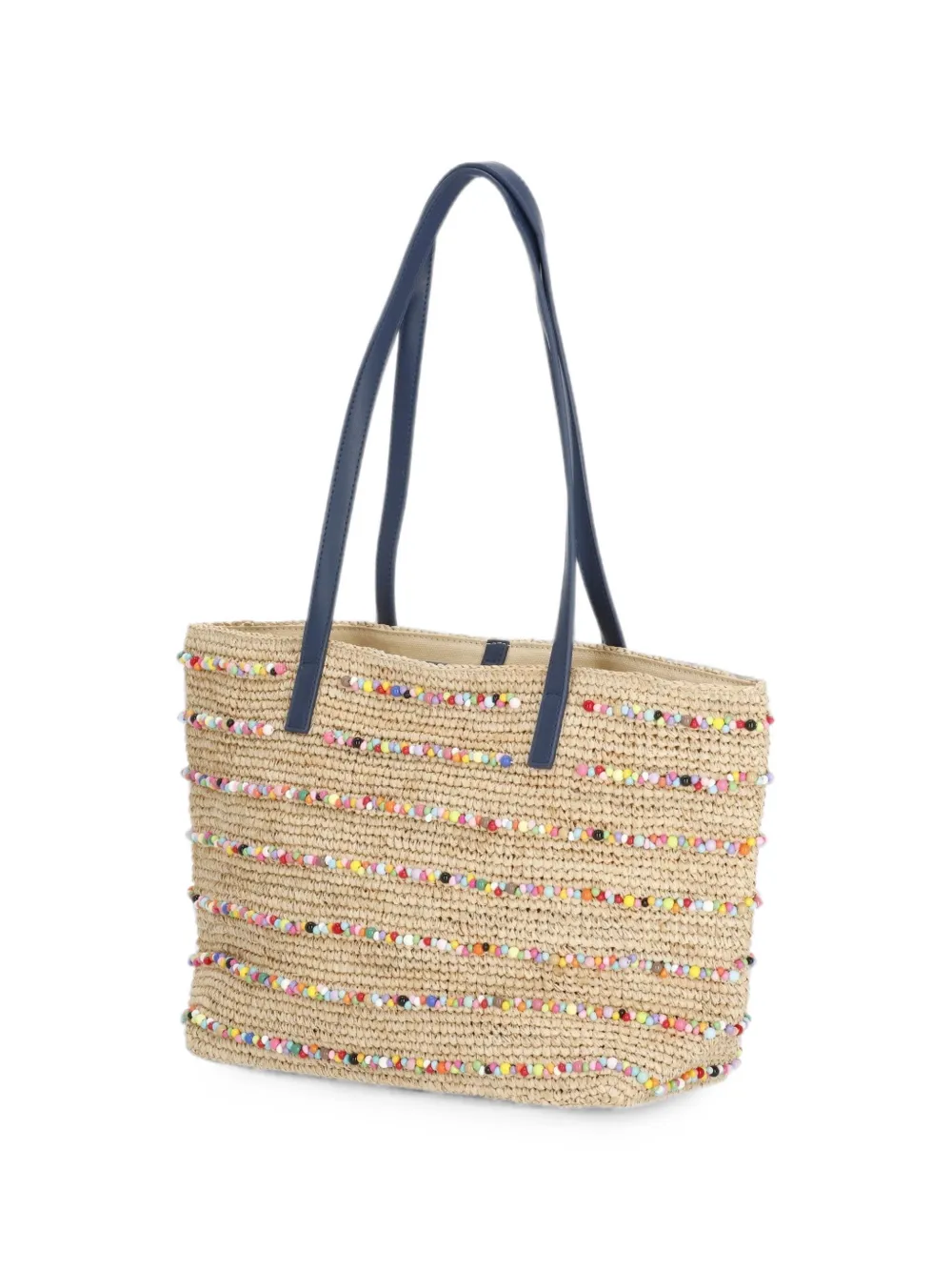 MC2 Saint Barth City medium shopper verfraaid met kralen Beige