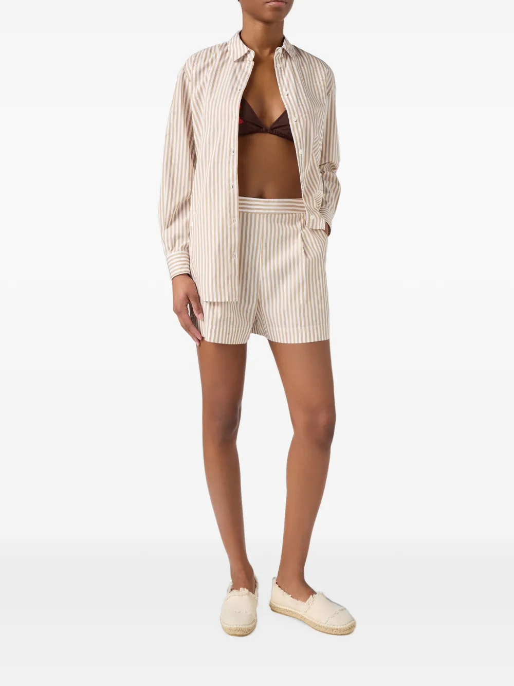 MC2 Saint Barth Amani gestreepte shorts Beige