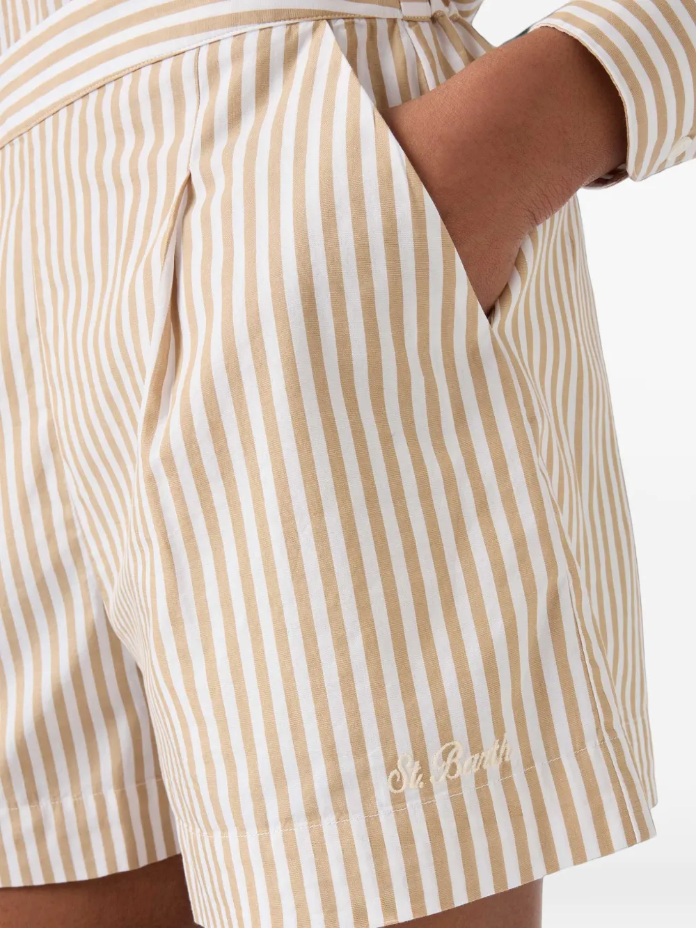 MC2 Saint Barth Amani gestreepte shorts Beige