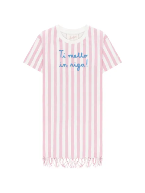 MC2 Saint Barth Kids striped fringed-hem dress