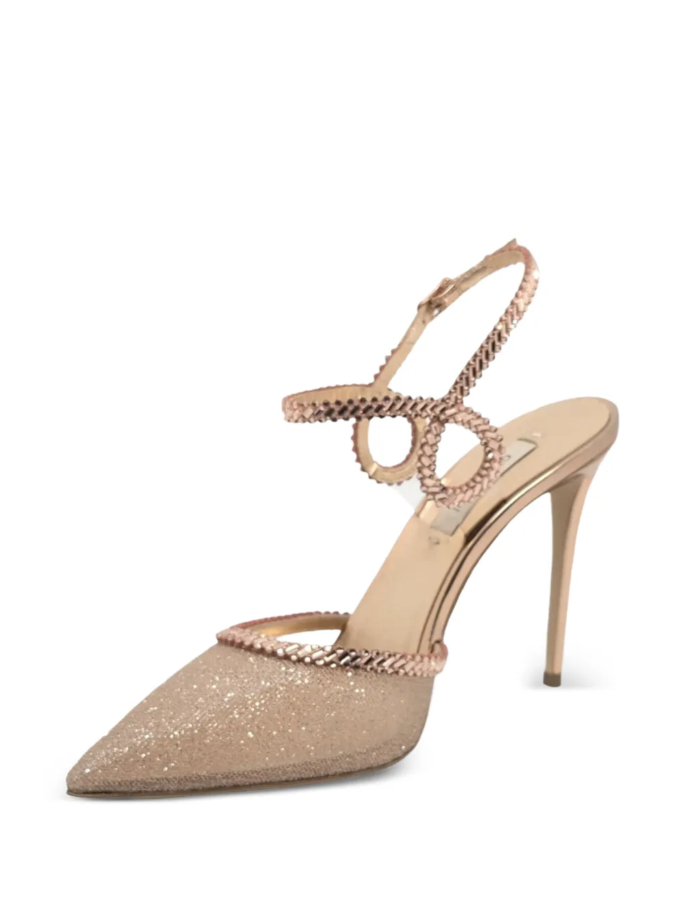 Casadei Julia Josephine glitter-effect crystal-embellished pumps Beige