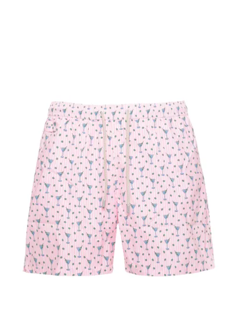 MC2 Saint Barth Lighting Micro cocktail-print striped swim shorts