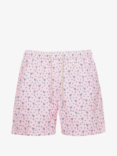 MC2 Saint Barth Lighting Micro cocktail-print striped swim shorts