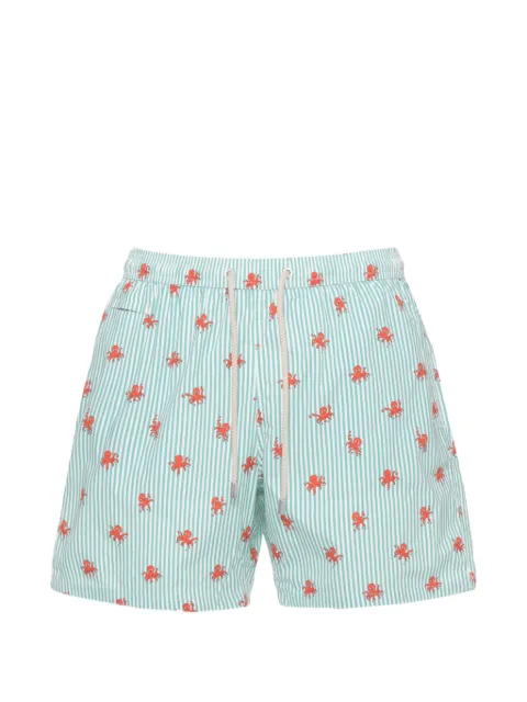 MC2 Saint Barth octopus-print striped swim shorts