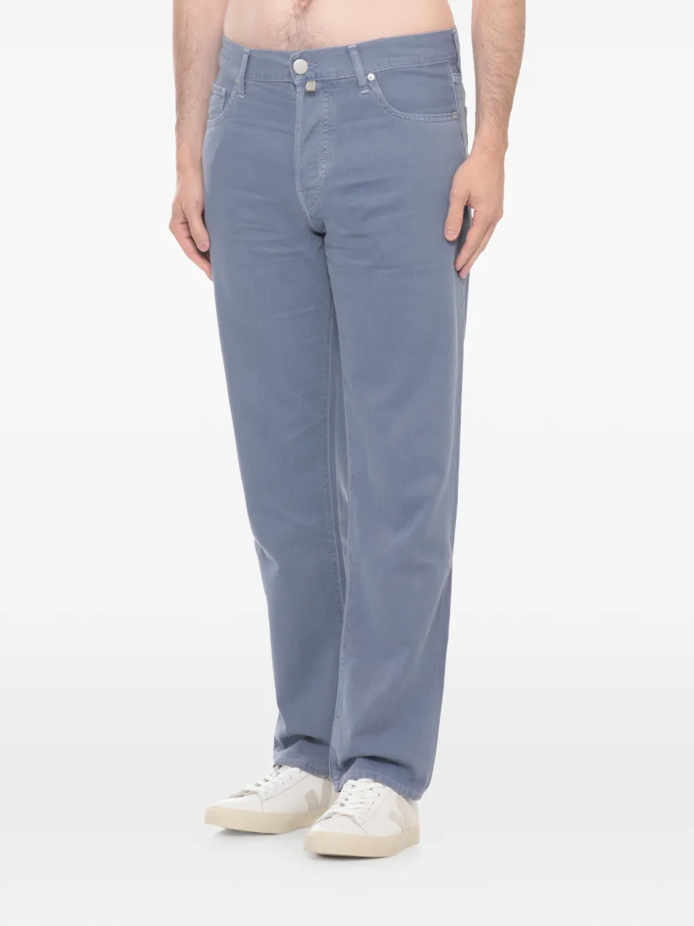 Jacob Cohën Straight broek met logopatch Blauw