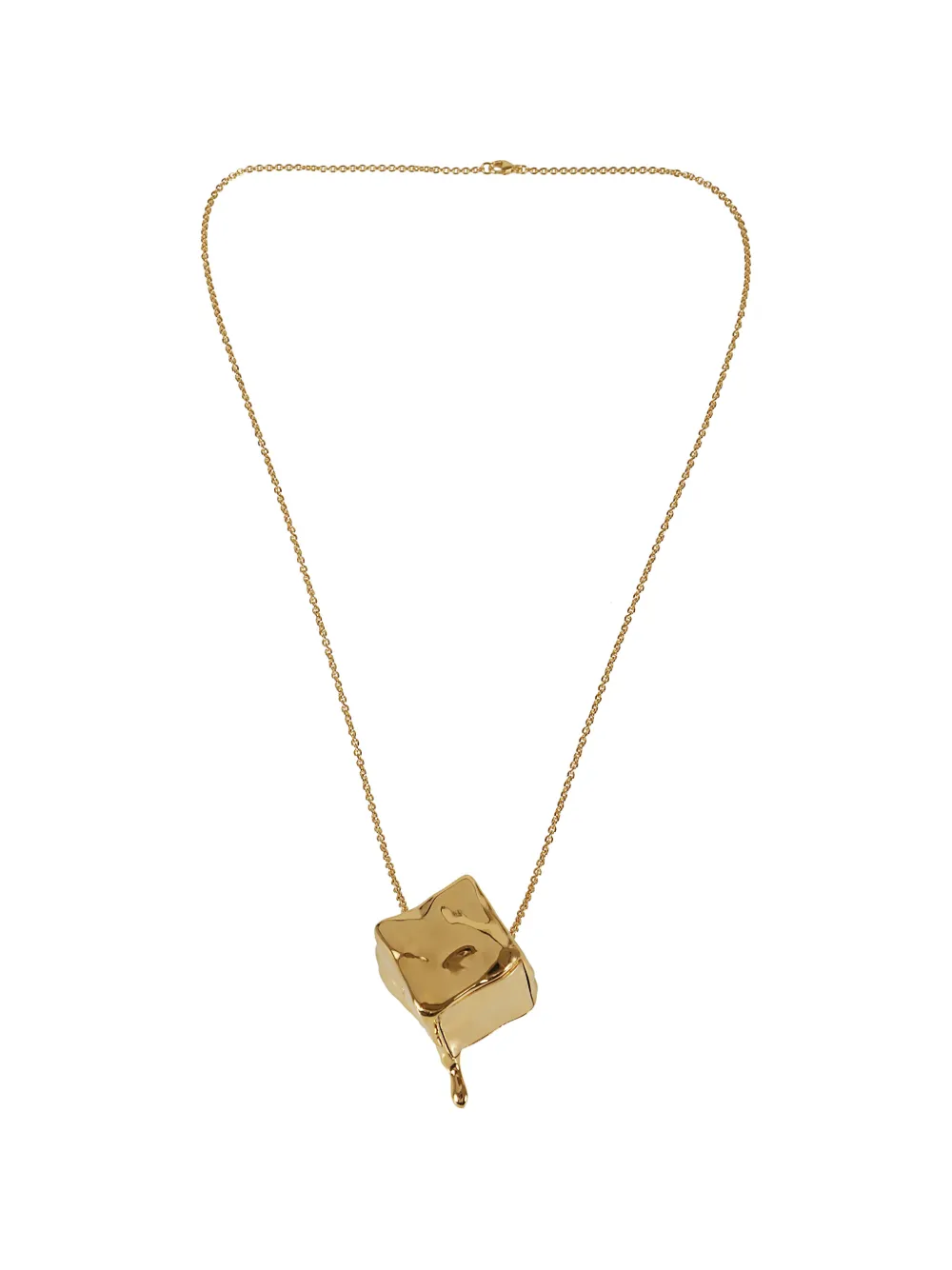 Rabanne distorted-cube pendant necklace - Oro