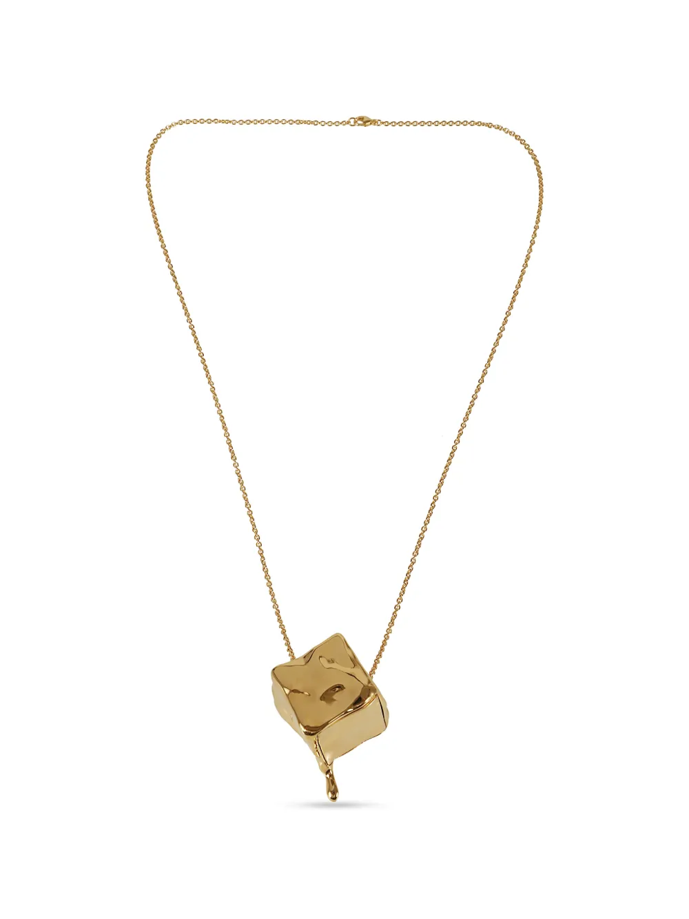 Rabanne distorted-cube pendant necklace - Oro