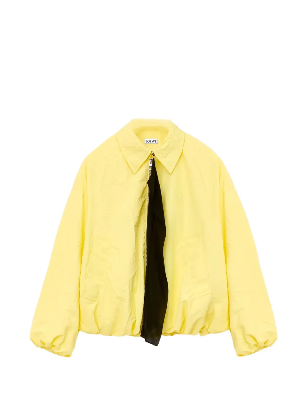 LOEWE crinkled-finish scarf-detail jacket - Gelb