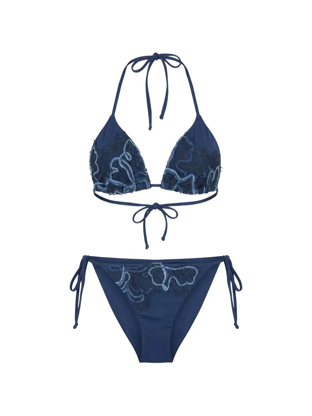Ermanno Scervino lace-embroidered bikini - Blu
