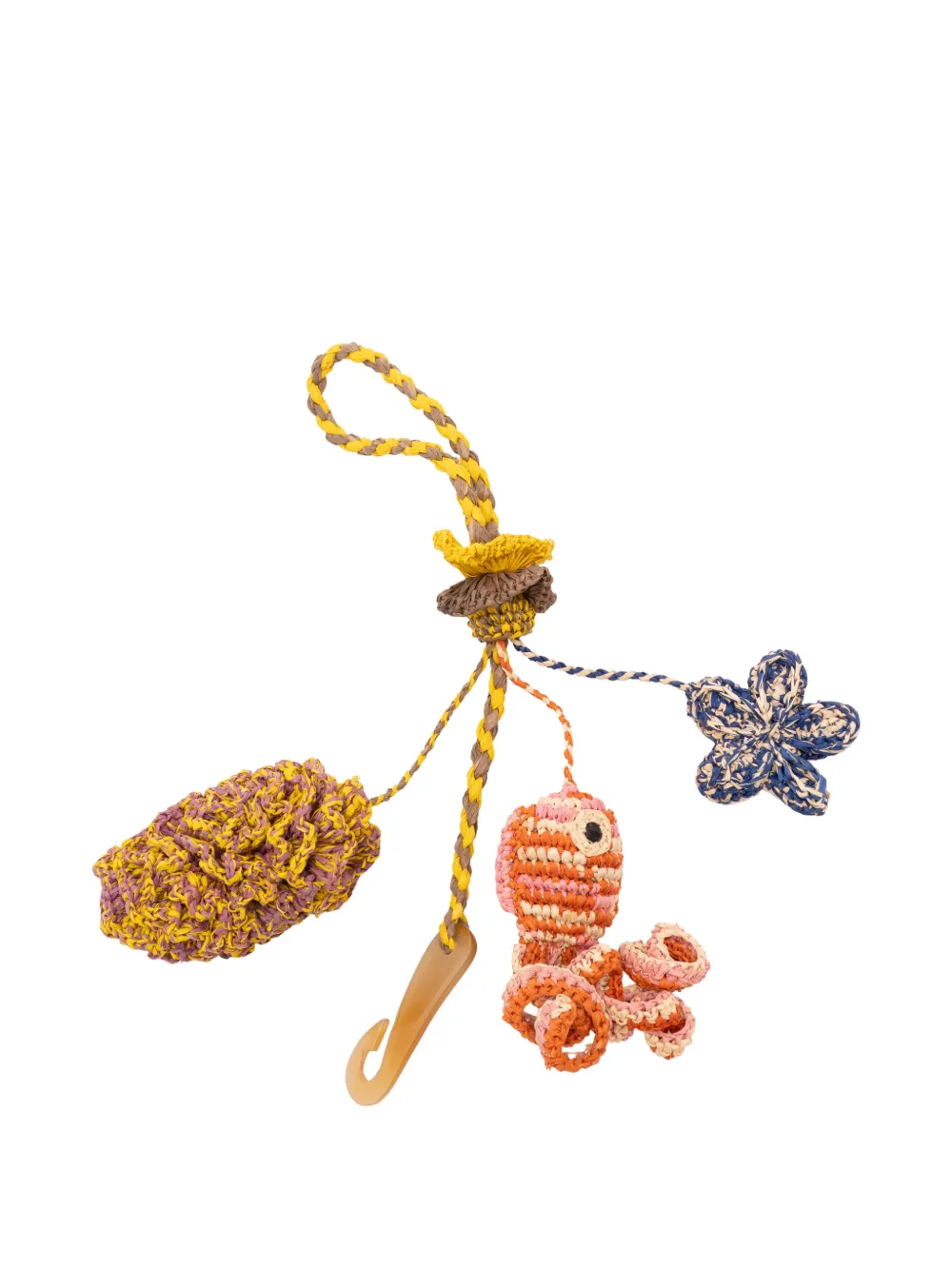 Jamin Puech Atlantis raffia bag charm - Gelb