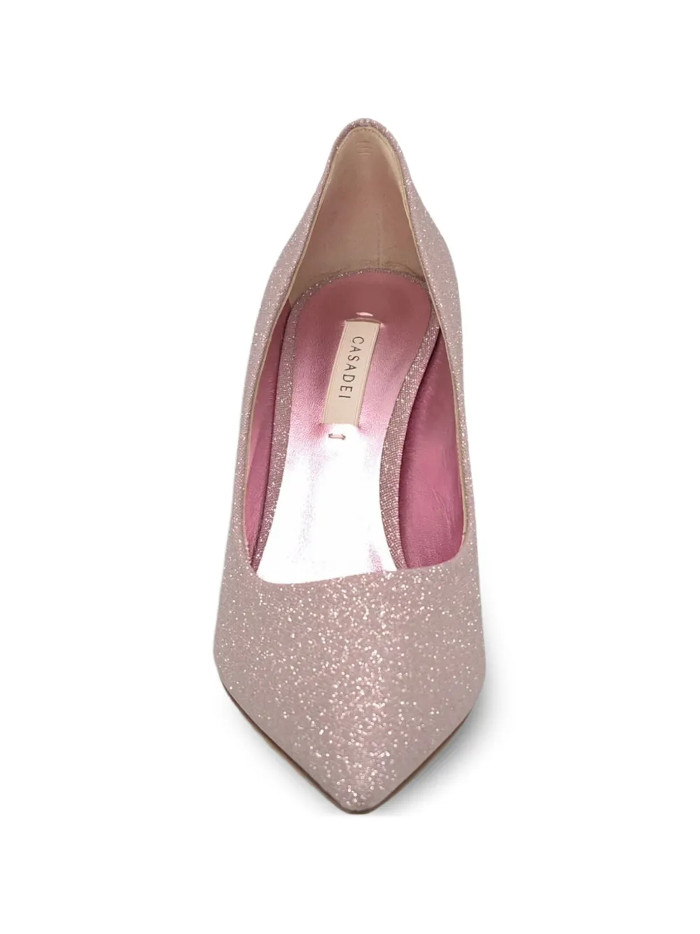 Casadei Blade glitter-effect pointed-toe heeled pumps Roze
