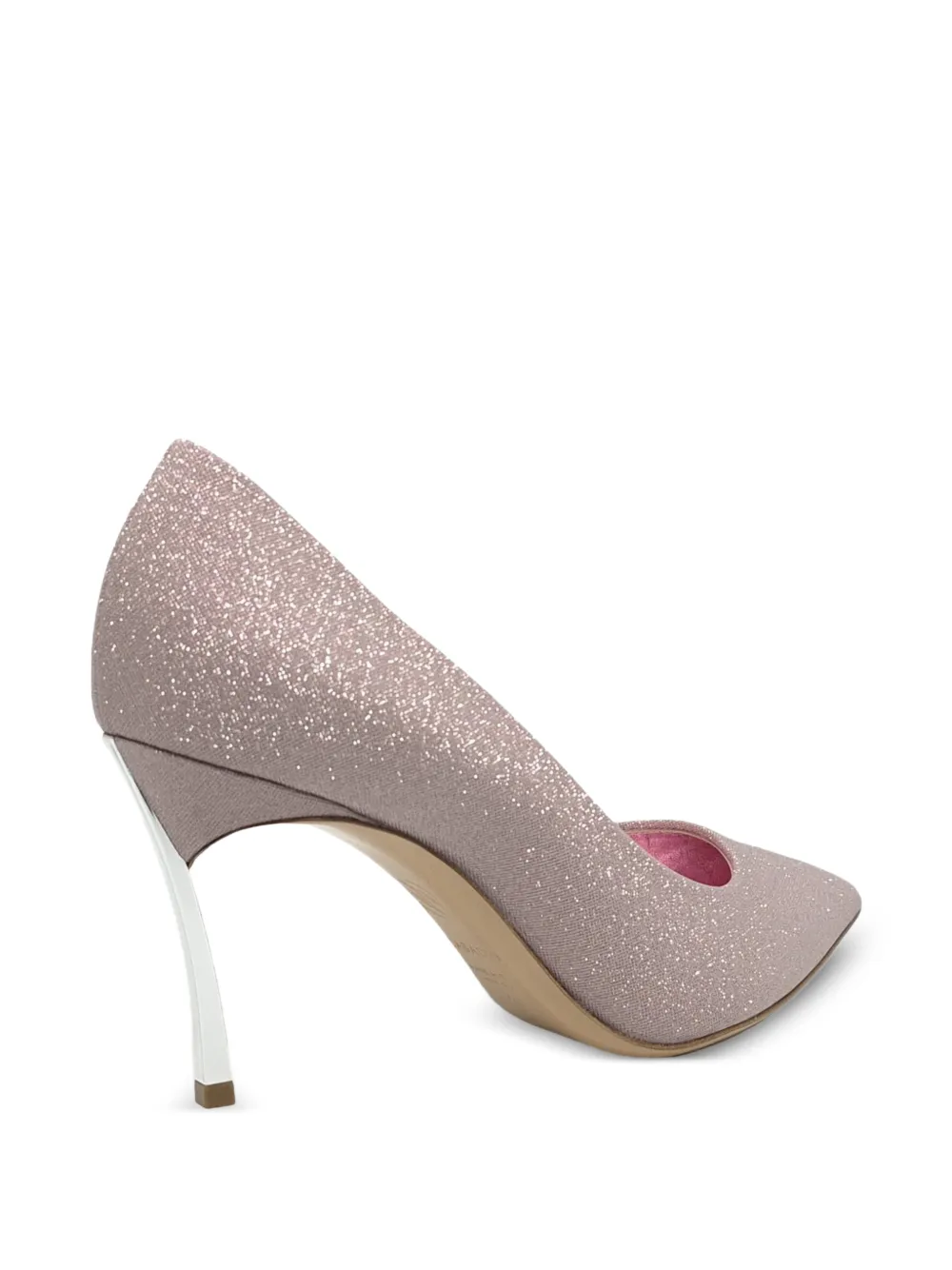 Casadei Blade glitter-effect pointed-toe heeled pumps Roze