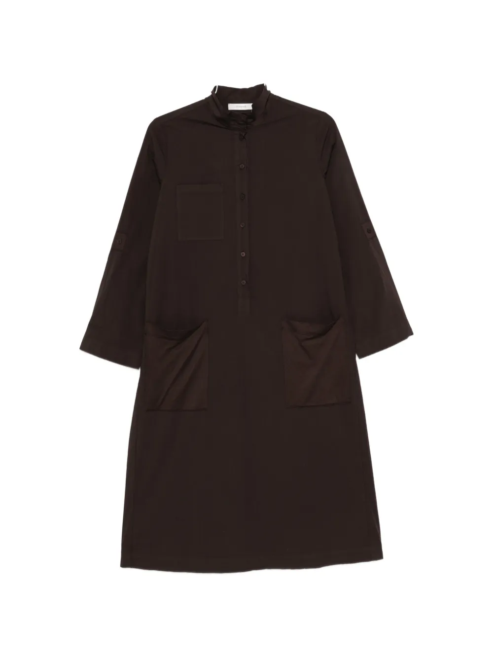 Kristensen Du Nord button-down patch-pocket midi dress - Marrone