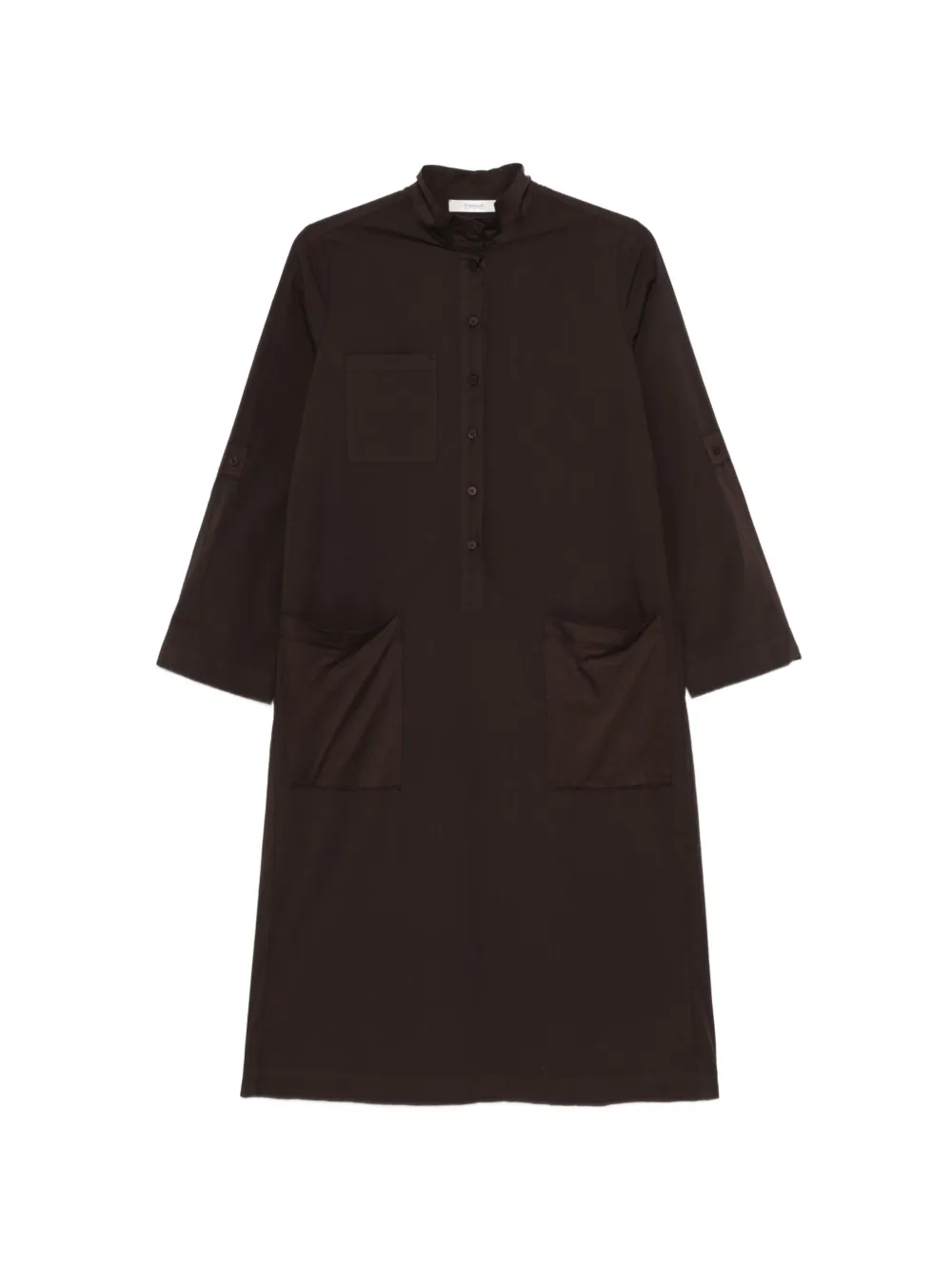 Kristensen Du Nord button-down patch-pocket midi dress - Marrone