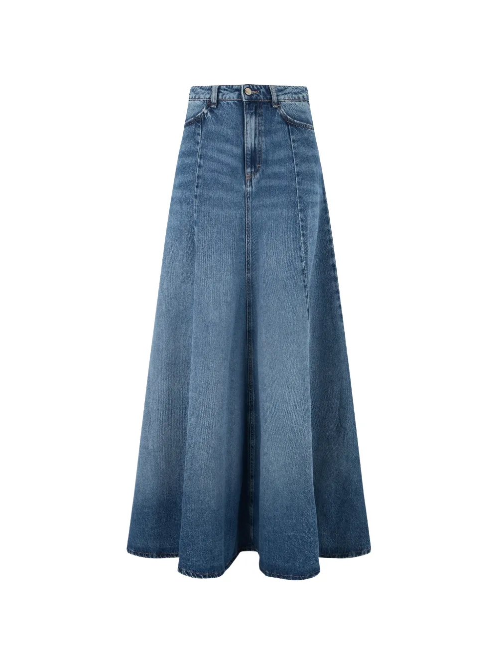 ICON DENIM Cora panelled-flared denim skirt - Blu