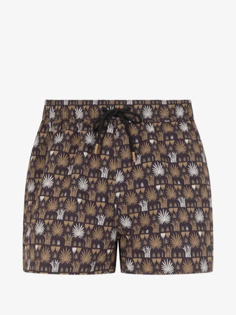 BOSS shorts de playa con palmeras estampadas