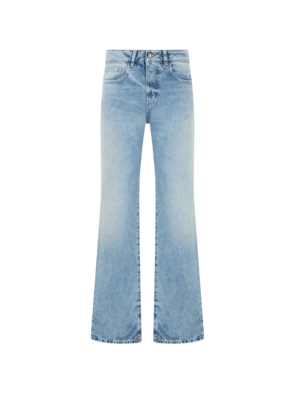 ICON DENIM Iris faded-effect wide-leg jeans - Blu