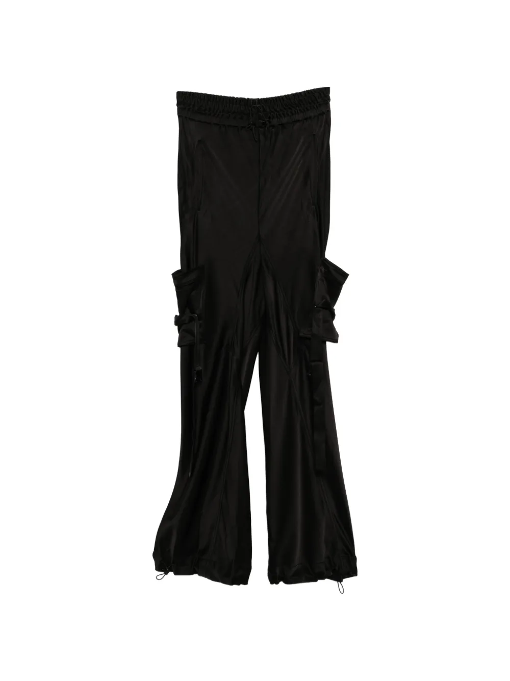 YEHUAFAN drawstring-cuff track pants - Nero