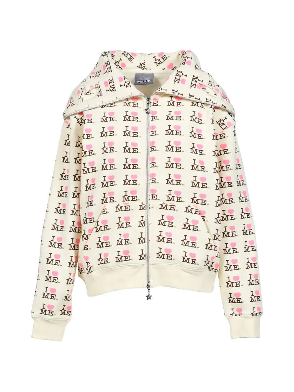 Ashley Williams heart-print zip-around sweatshirt - Toni neutri