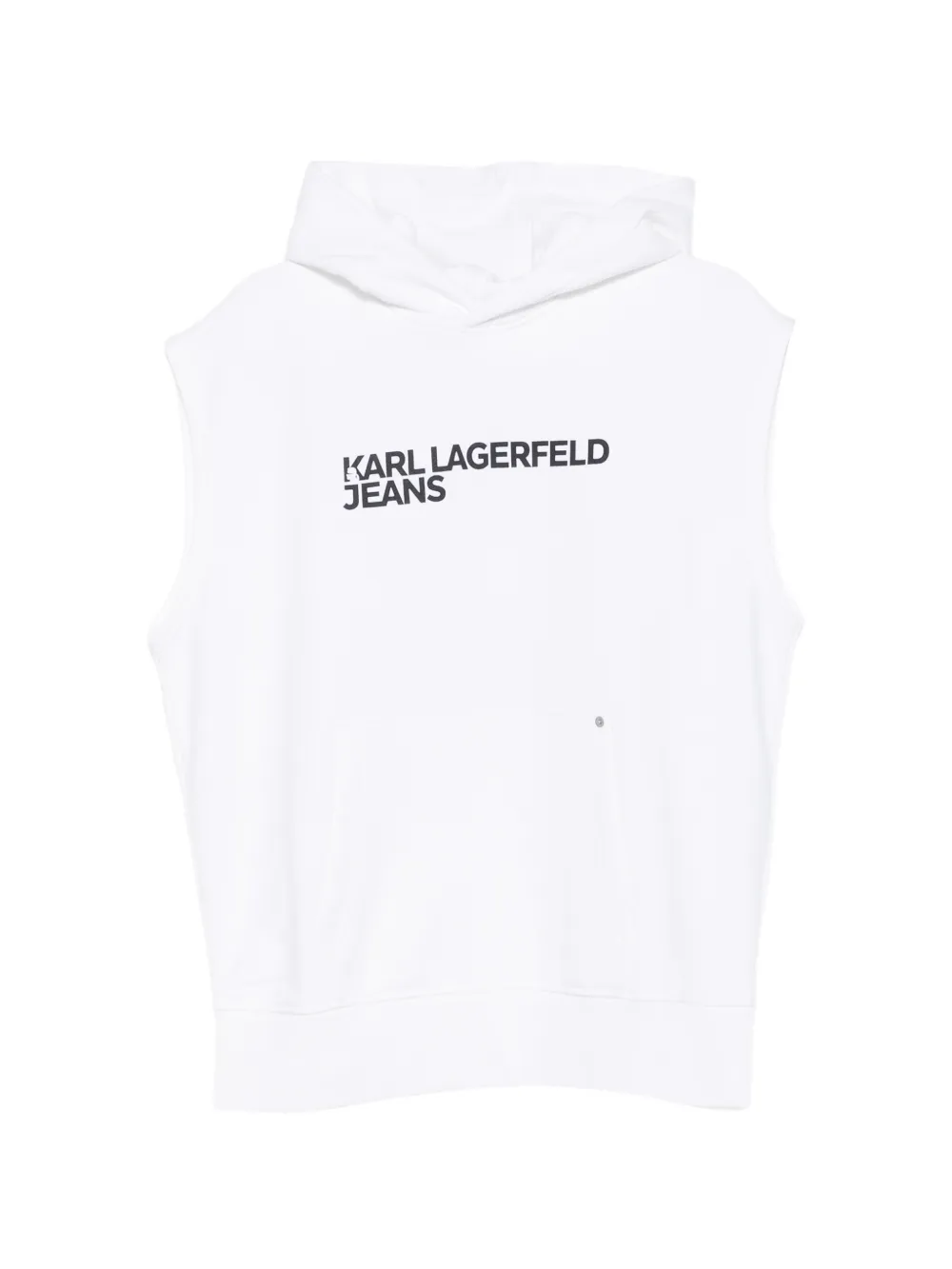 Karl Lagerfeld Jeans sleeveless logo-print hoodie - Weiß