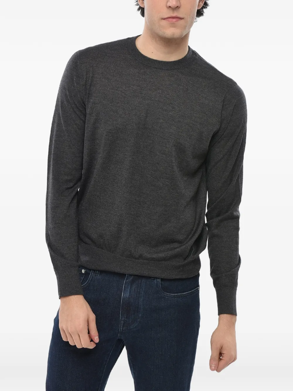 OLIVER LATTUGHI crew-neck long-sleeve sweater - Grau