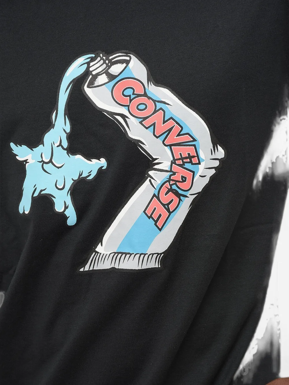 Converse logo-print jersey T-shirt Zwart