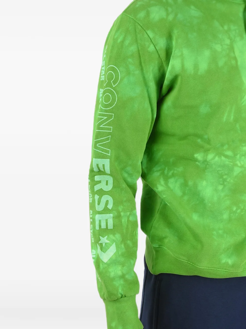 Converse tie-dye logo-print hoodie Groen
