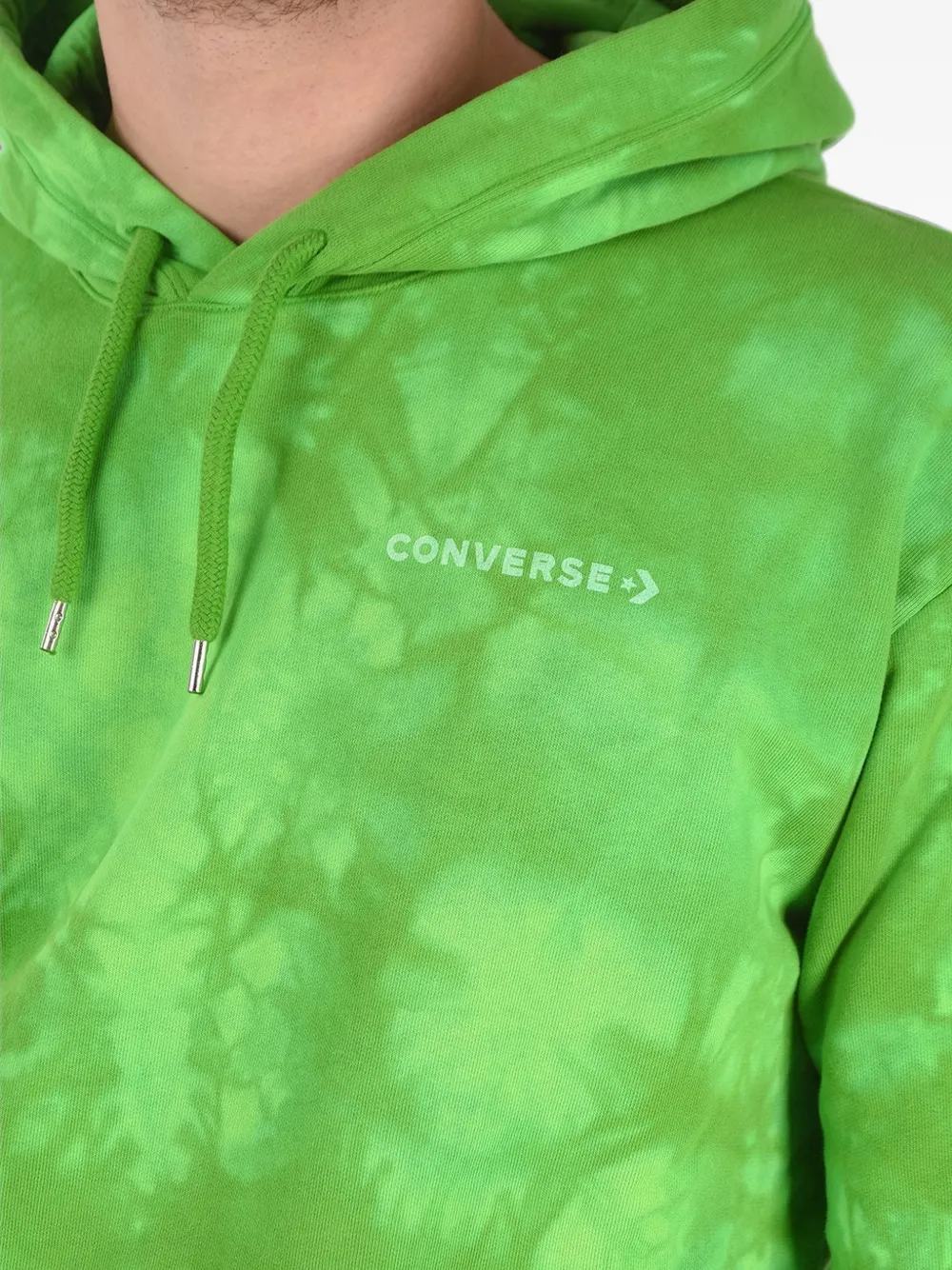 Converse tie-dye logo-print hoodie Groen