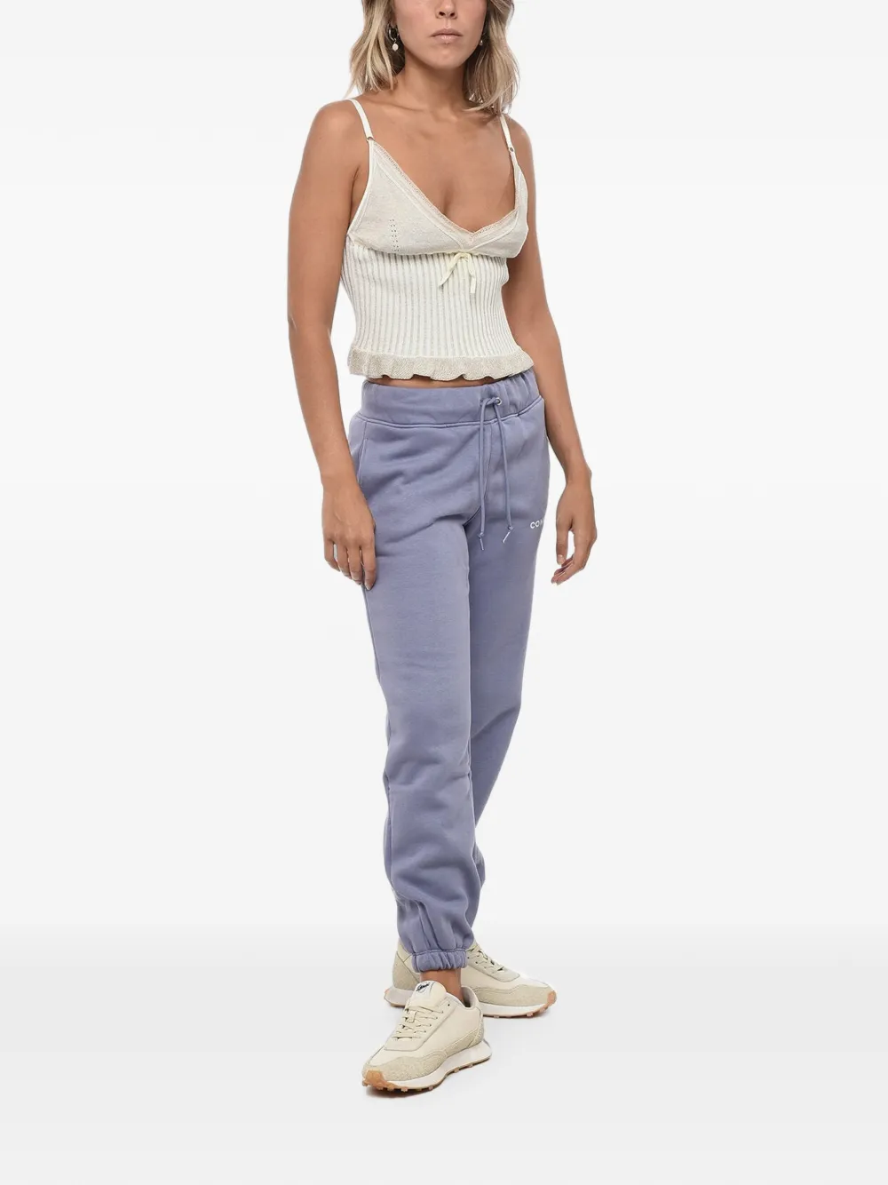 Converse logo-embroidered drawstring track pants Paars