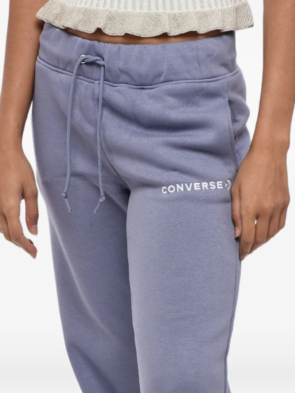 Converse logo-embroidered drawstring track pants Paars